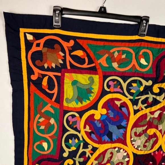 Handmade Egyptian Patchwork Quilt Wall Hanging 44 x 42 Tentwork Appliqué - Picture 4 of 11